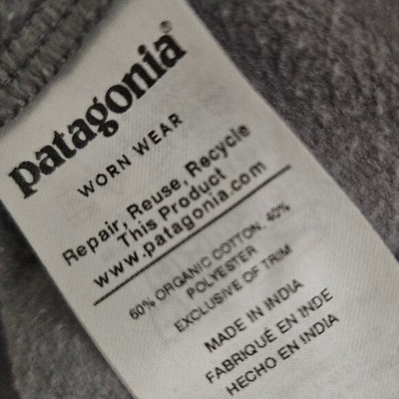 Patagonia Worn Wear Lightweight Crew Sweatshirt Medium Fleece Lined Gray Outdoor - Picture 5 of 5